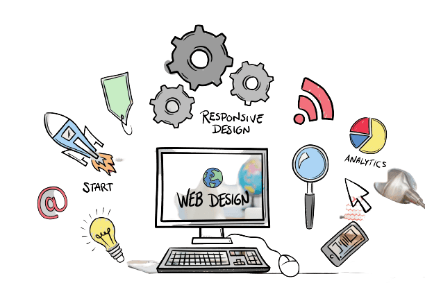 web-design-concept-with-drawings-